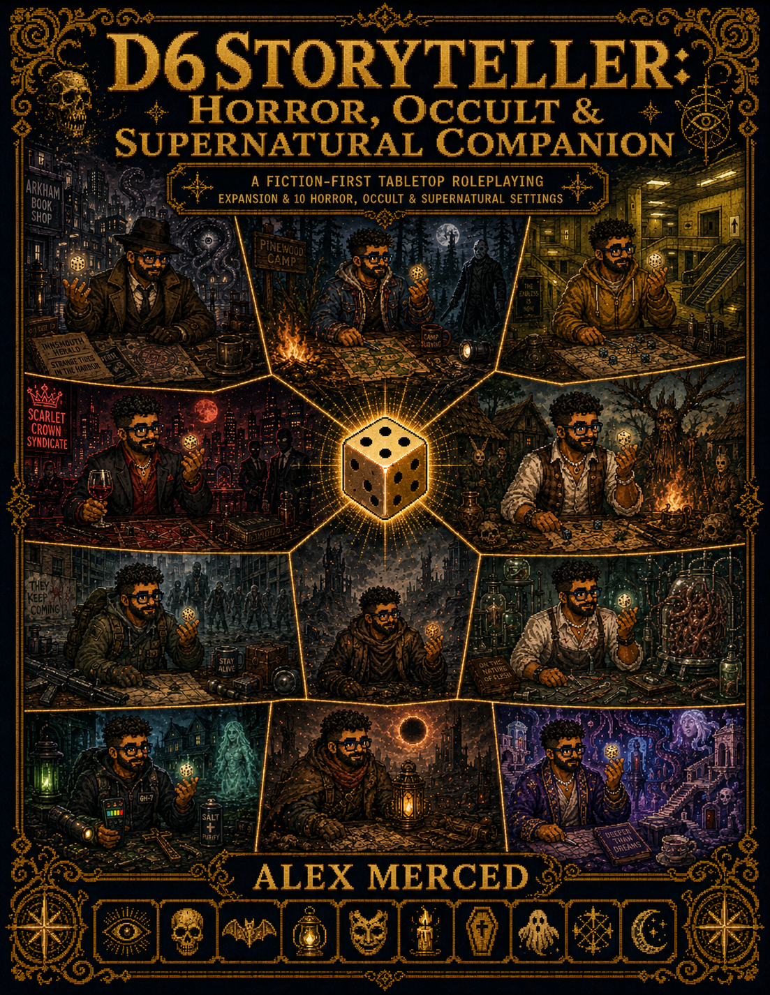 Pixel-art cover of D6 Storyteller: Horror, Occult & Supernatural Companion by Alex Merced