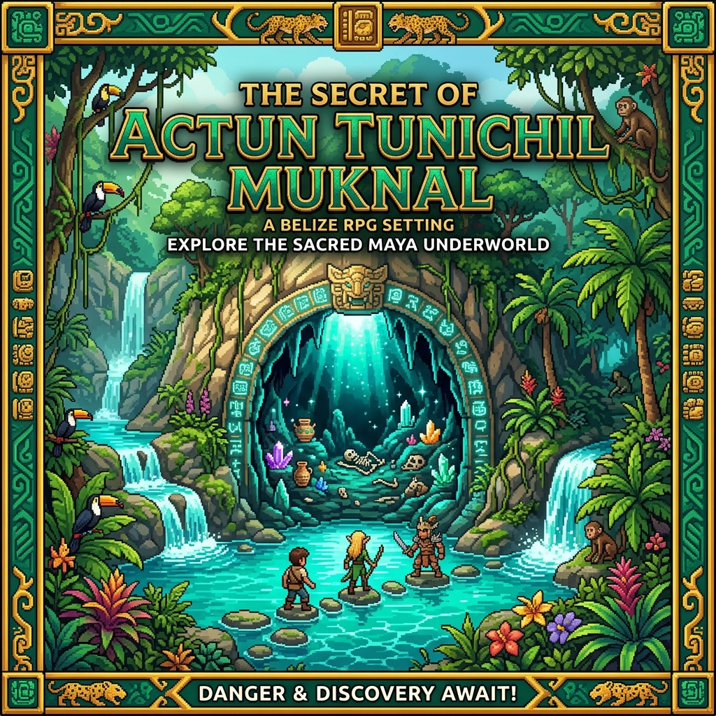 Pixel art cover of The Secret of Actun Tunichil Muknal by Alex Merced
