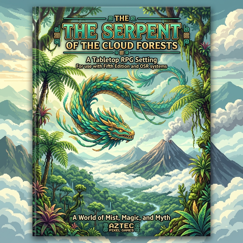 Pixel art cover of The Serpent of the Cloud Forests by Alex Merced